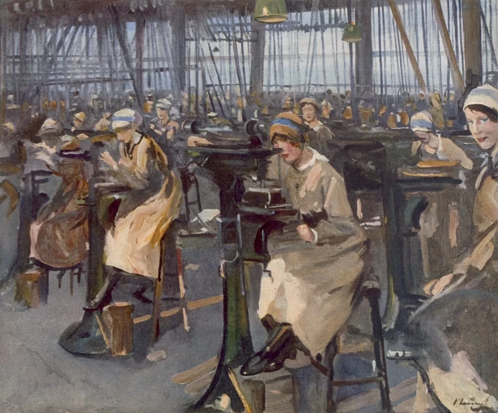 Donne che lavorano in fabbrica, a Newcastle, 1918